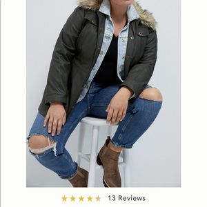 New Anthropologie Kellie Faux leather coat size 6